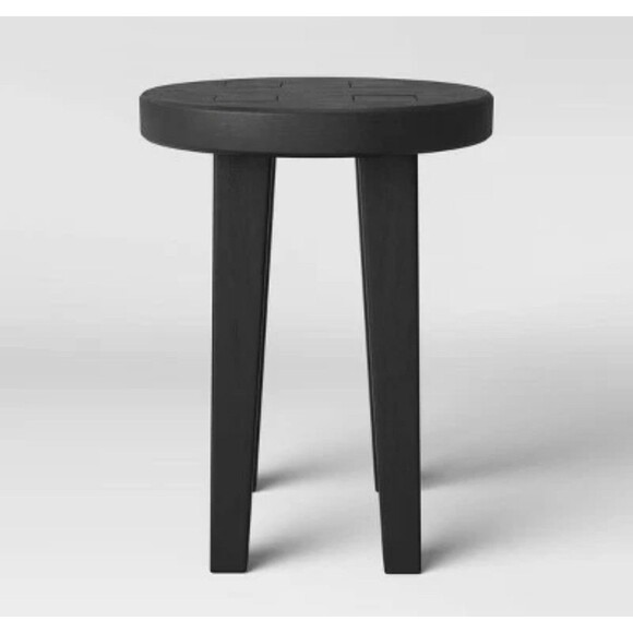 Woodland Short Carved Wood Table Black - Threshold NEW RARE - Picture 1 of 6